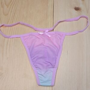 Knotty Size L Pink and Purple Thong with Bow
